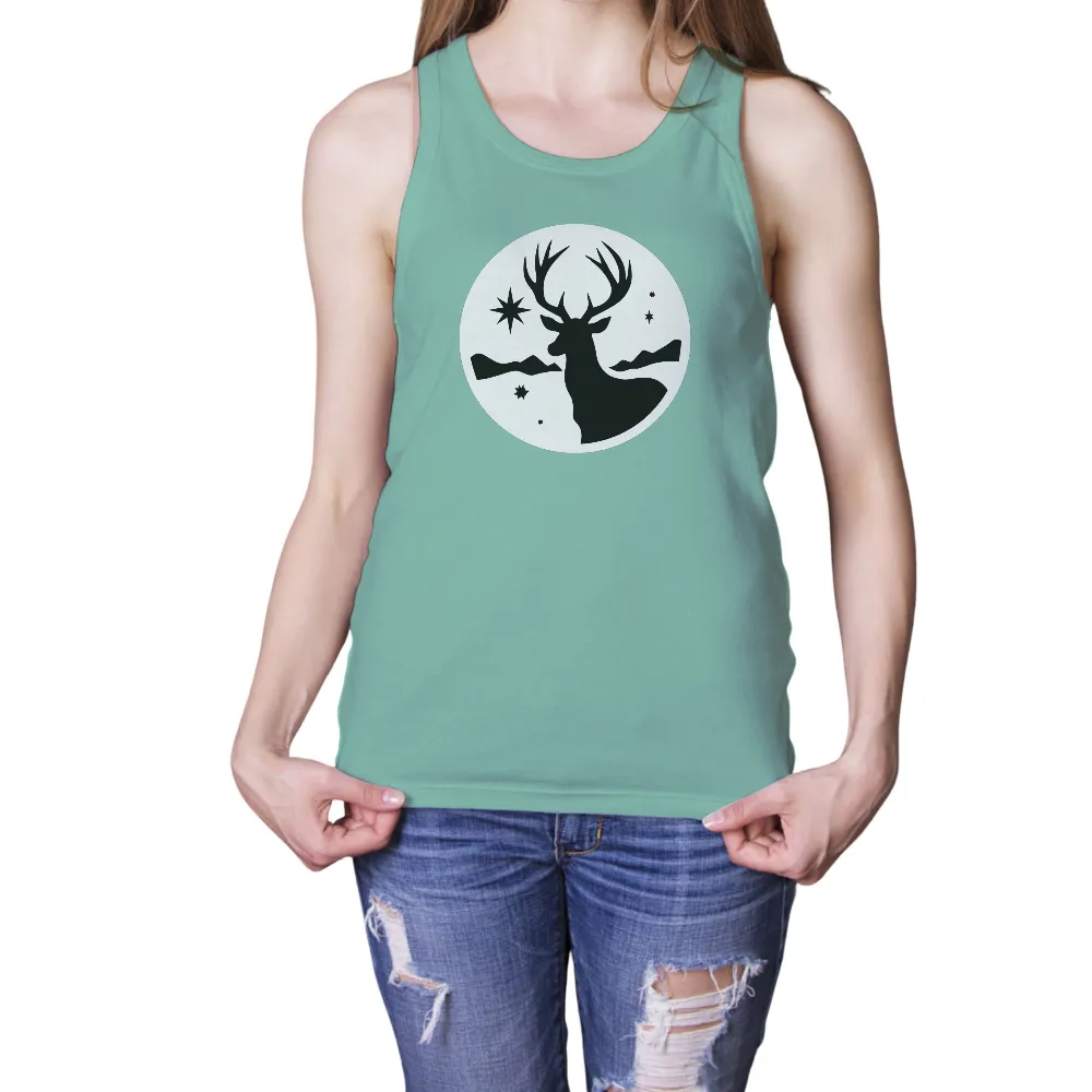 Nature-Inspired Design: Deer, Mountains, Stars, and Serenity|wildlife t shirt online