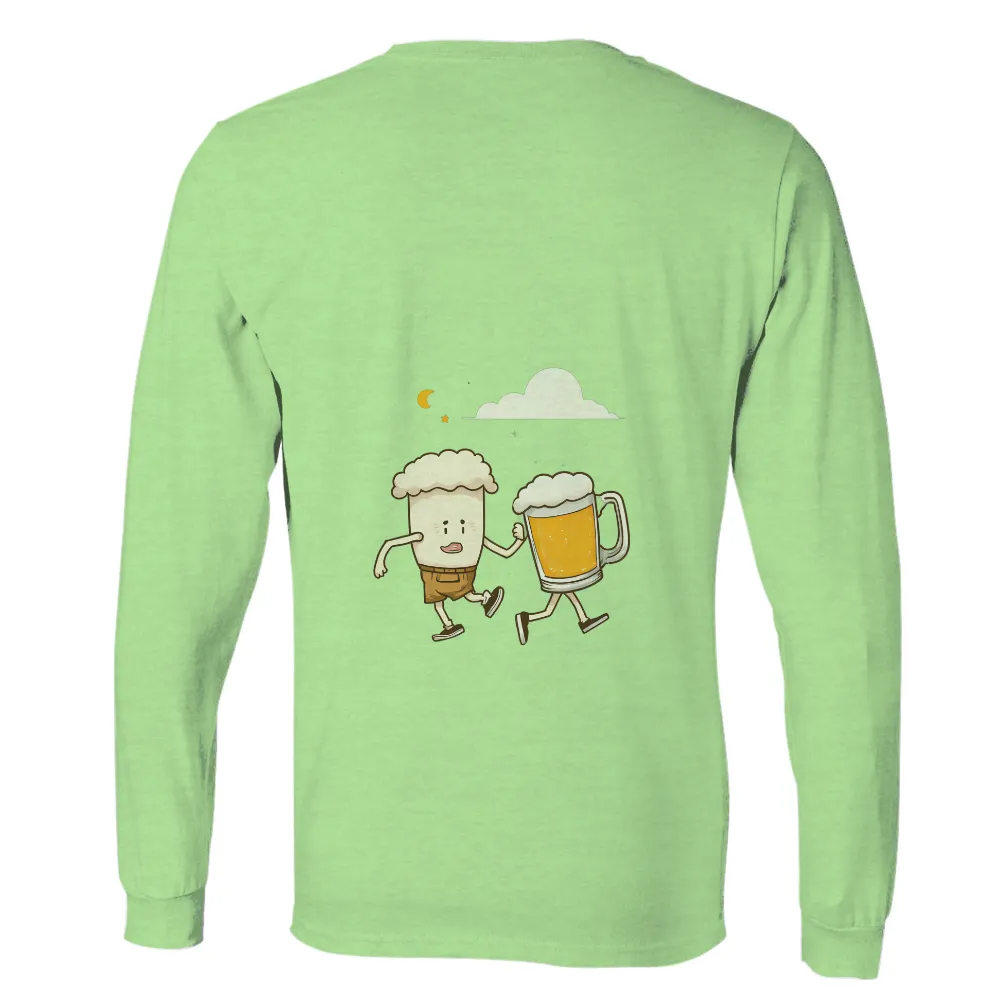 T-Shirts Design: Unexpected Friendship - Beer and Milk Under the Crescent Moon|beer in beer out t shirt