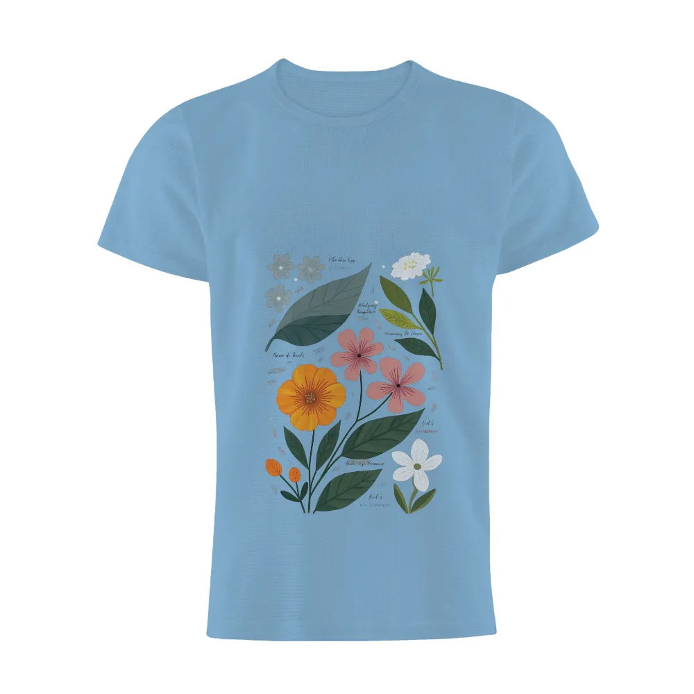 T-Shirts Custom: Vibrant Garden Flowers - Nature's Harmony|roblox orange t shirt