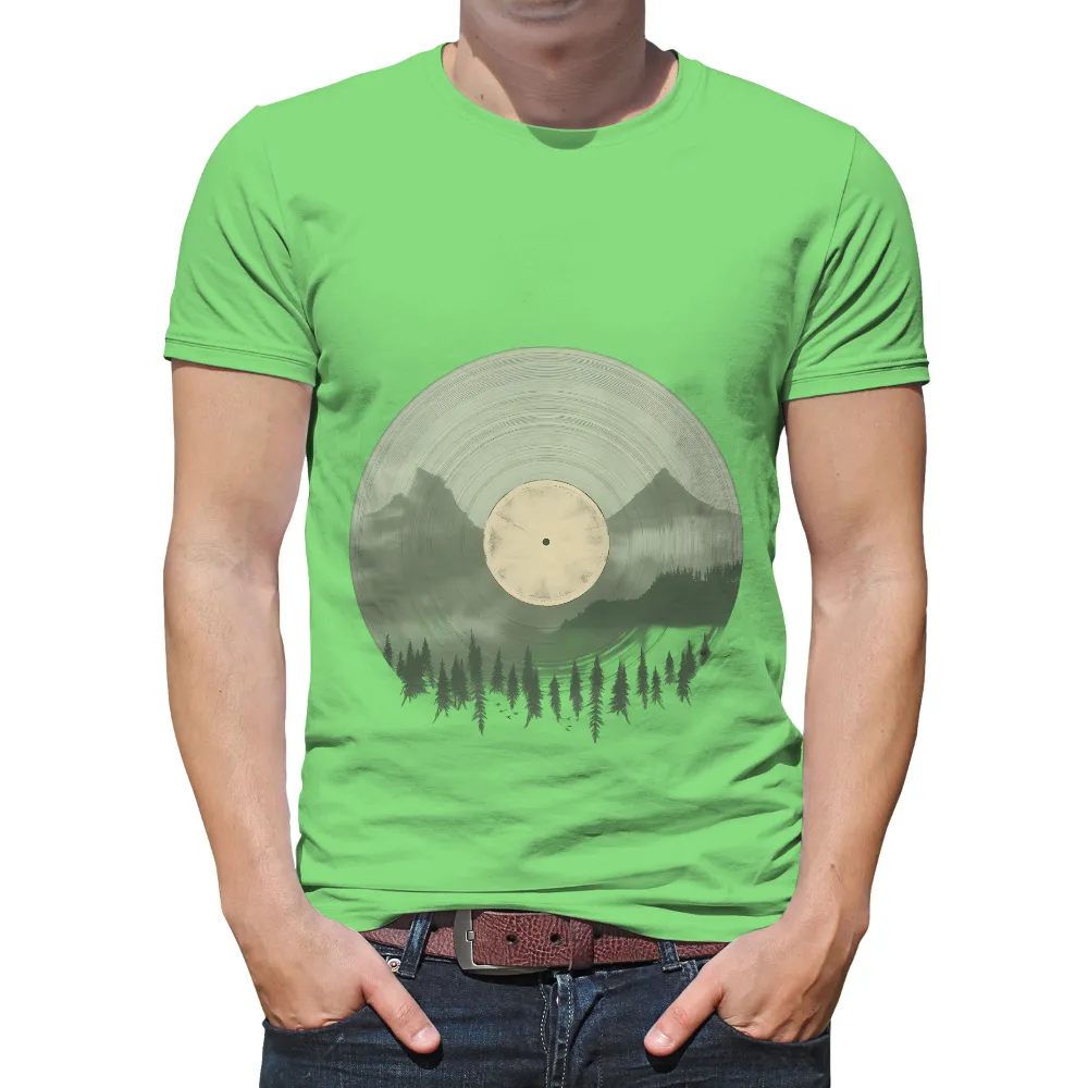 T-Shirt Printing: Vintage Vinyl Record in Nature| nature