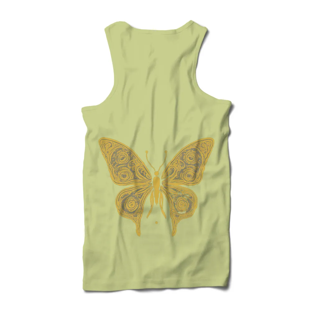 Tee Shirts Printed: Yellow Butterfly - Artistic Transformation|glowing butterfly t shirt