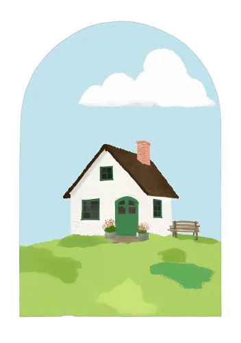 TShirt Design: Serene Cottage in Nature