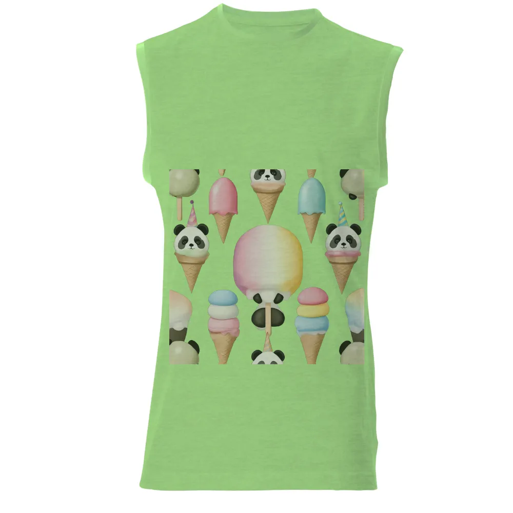 T-Shirts Pattern: Whimsical Panda Ice Cream Cones|most popular t shirt colors 2021