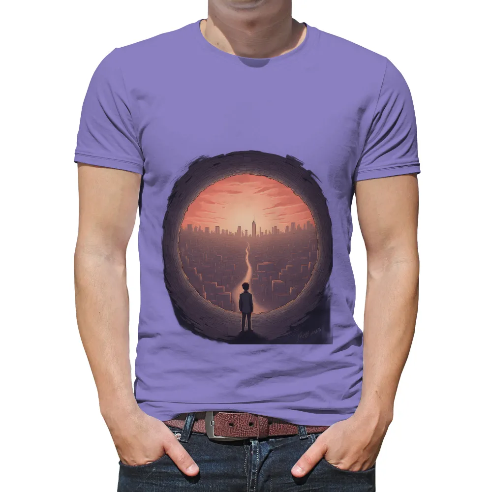 TShirt Printing: Solitude Amidst Urban Chaos - Life Theme|weekday journey shirt