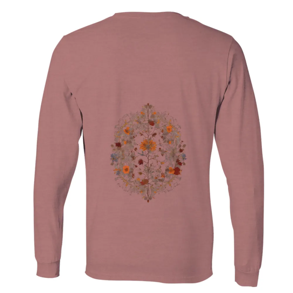 TShirt Design: Autumn Glow with Orange Flowers|graffiti nature