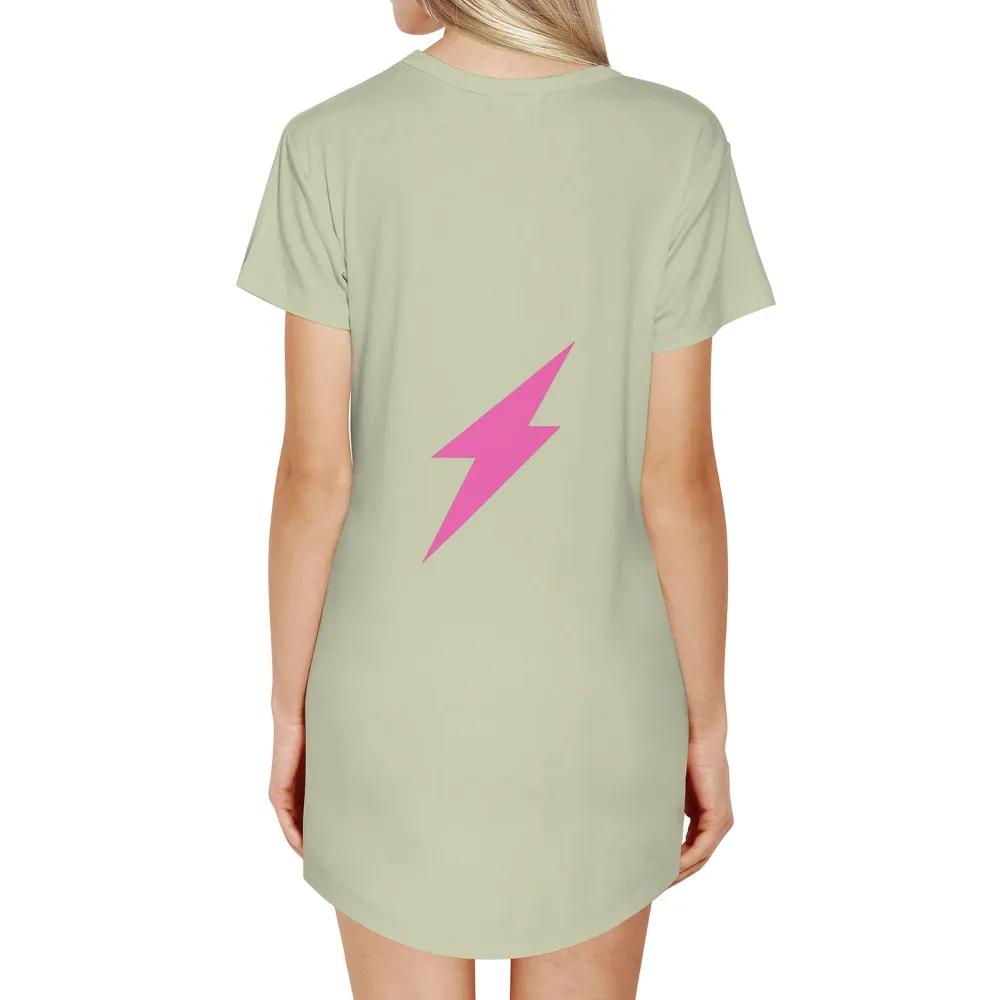 Tee Shirts Printed: Pink Lightning Bolt - Symbol of Hope and Resilience|t shirt all over design