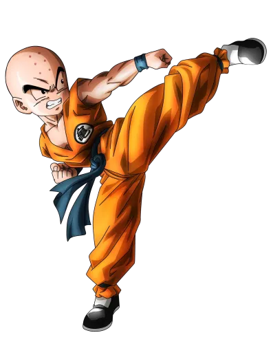 Customized Tee Shirts: Krillin's Powerful Kick - Anime Fighter Design