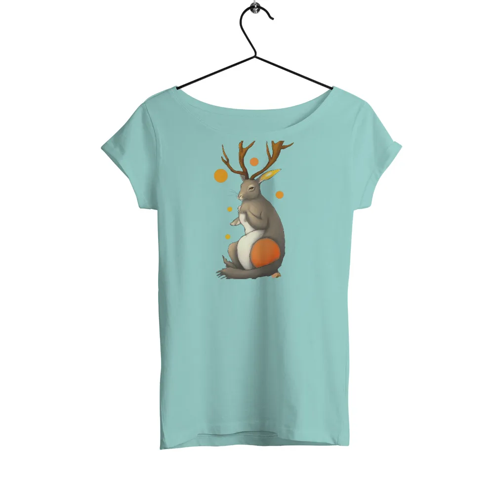 T-Shirt Printing: Mythical Jackalope with Celestial Antlers|Mythical jackalope with glowing antlers