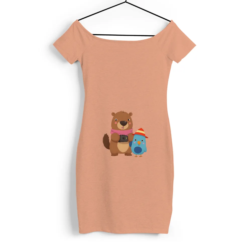 T-Shirts Pattern: Benny the Beaver and Bree the Bird Capture Adventures|bird shirt 80s