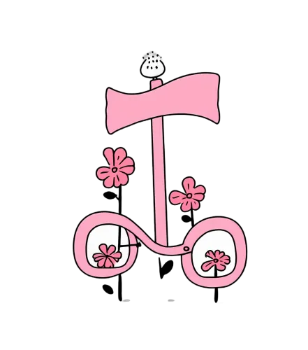 Custom Tee Shirts: Pink Scooter with Flowers - Joyful Ride