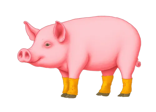 Percy the Pig in Yellow Boots - TShirt Printing