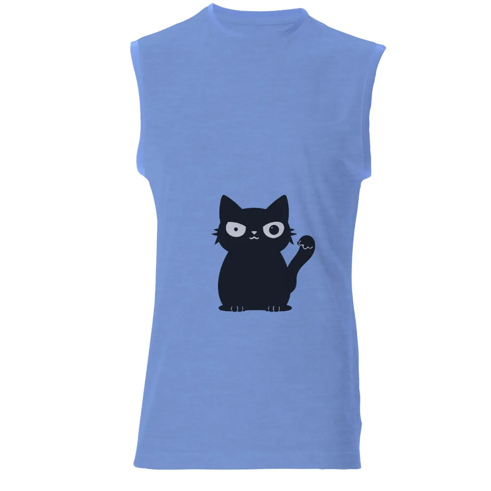 Custom Tee Shirts: Quirky Black Cat Design|minimalist shirt design