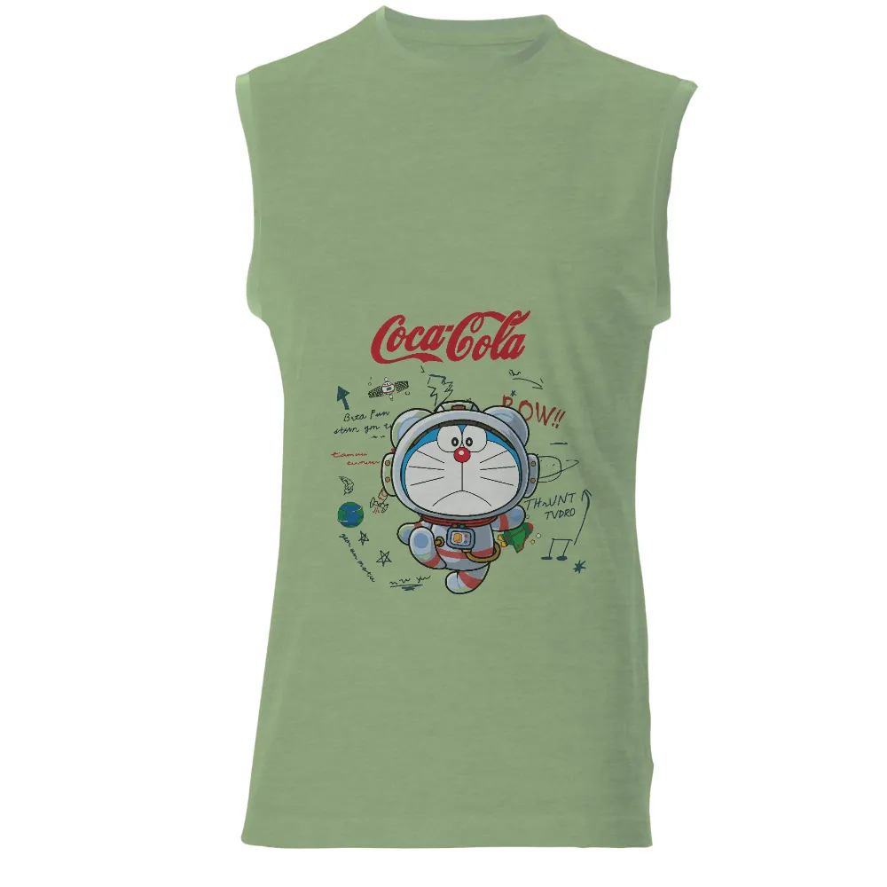 TShirt Printing: Doraemon's Cosmic Adventure with Coca-Cola|space jam 2 birthday shirts