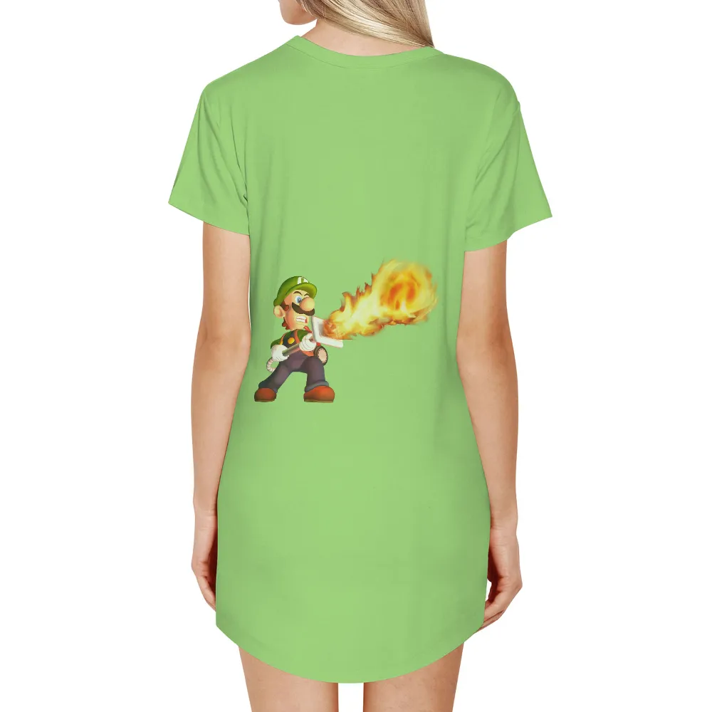 Shirts Graphic Tees: Luigi's Fiery Adventure|calgary flames goalie