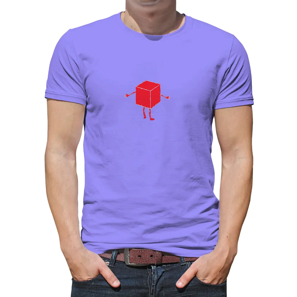 T-Shirts Custom: Red Box Minimalist Quirky Design|t shirt simple print design