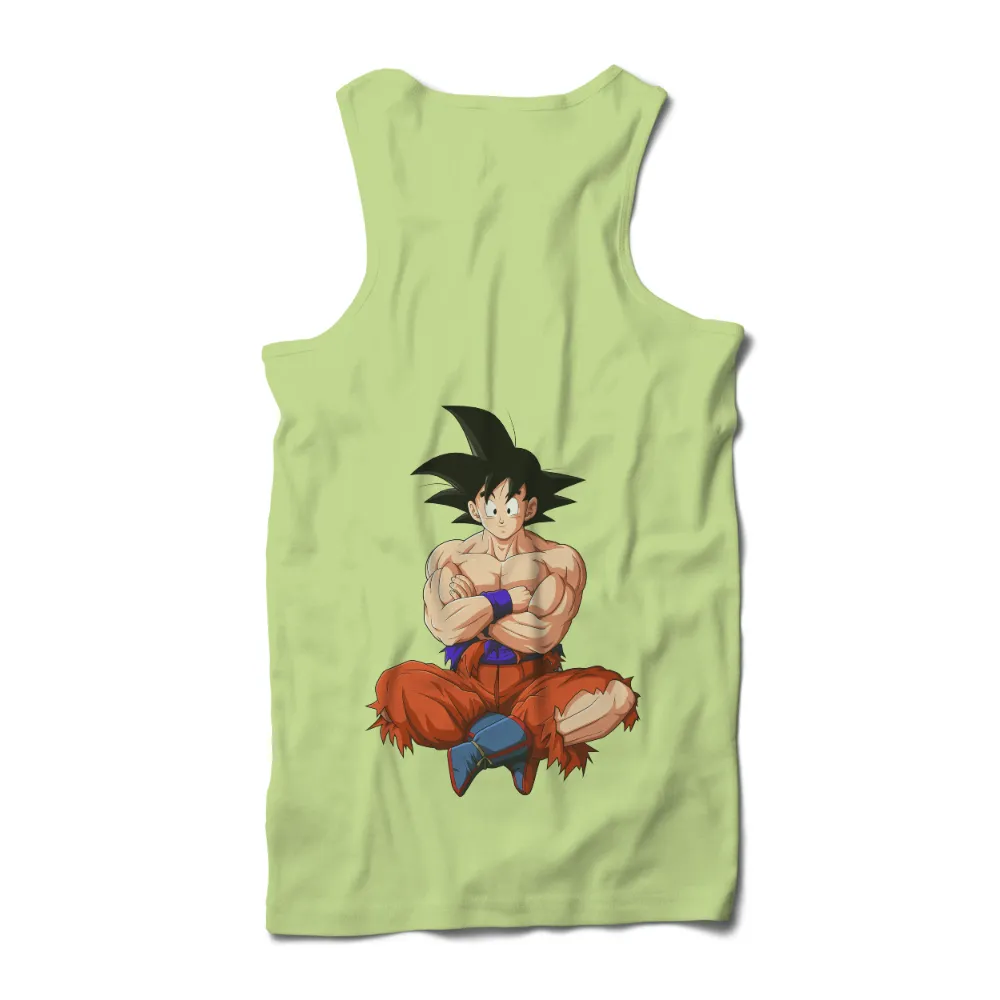 T-Shirt Printing: Goku's Unwavering Spirit - Anime Warrior Design|men goku t shirt