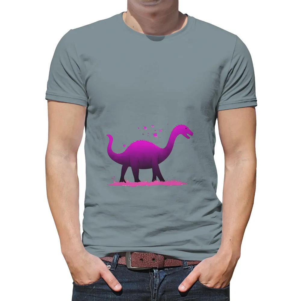 Graphic Tees: Whimsical Pink Dinosaur with Bubbles|comics graphic tshirt