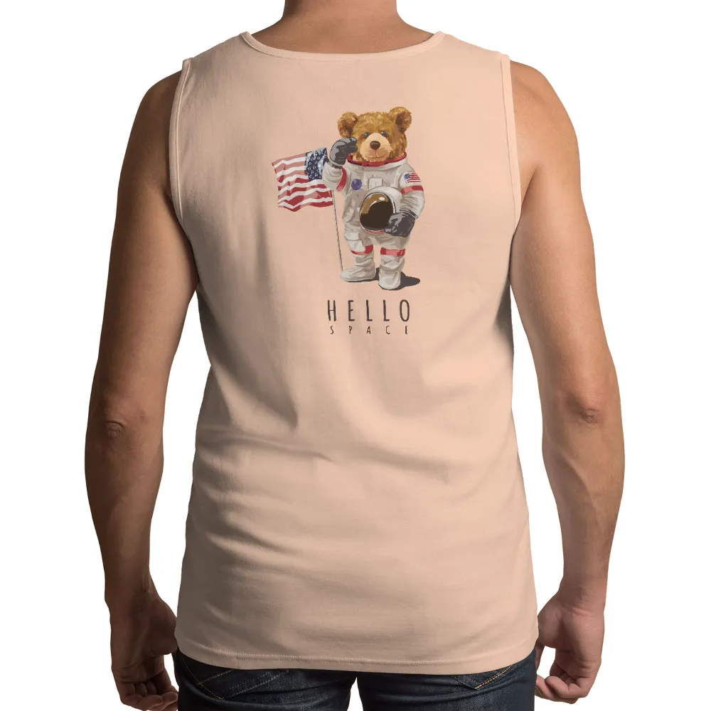 Shirts Graphic Tees: Teddy Bear Astronaut - Vintage Space Adventure|retro earth day shirt