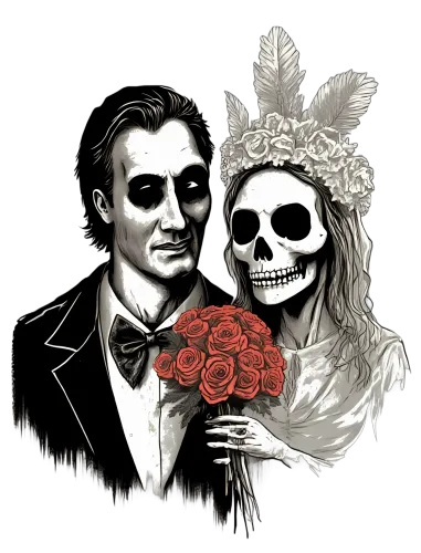 Eternal Romance: Skeleton Couple T-Shirt Printing