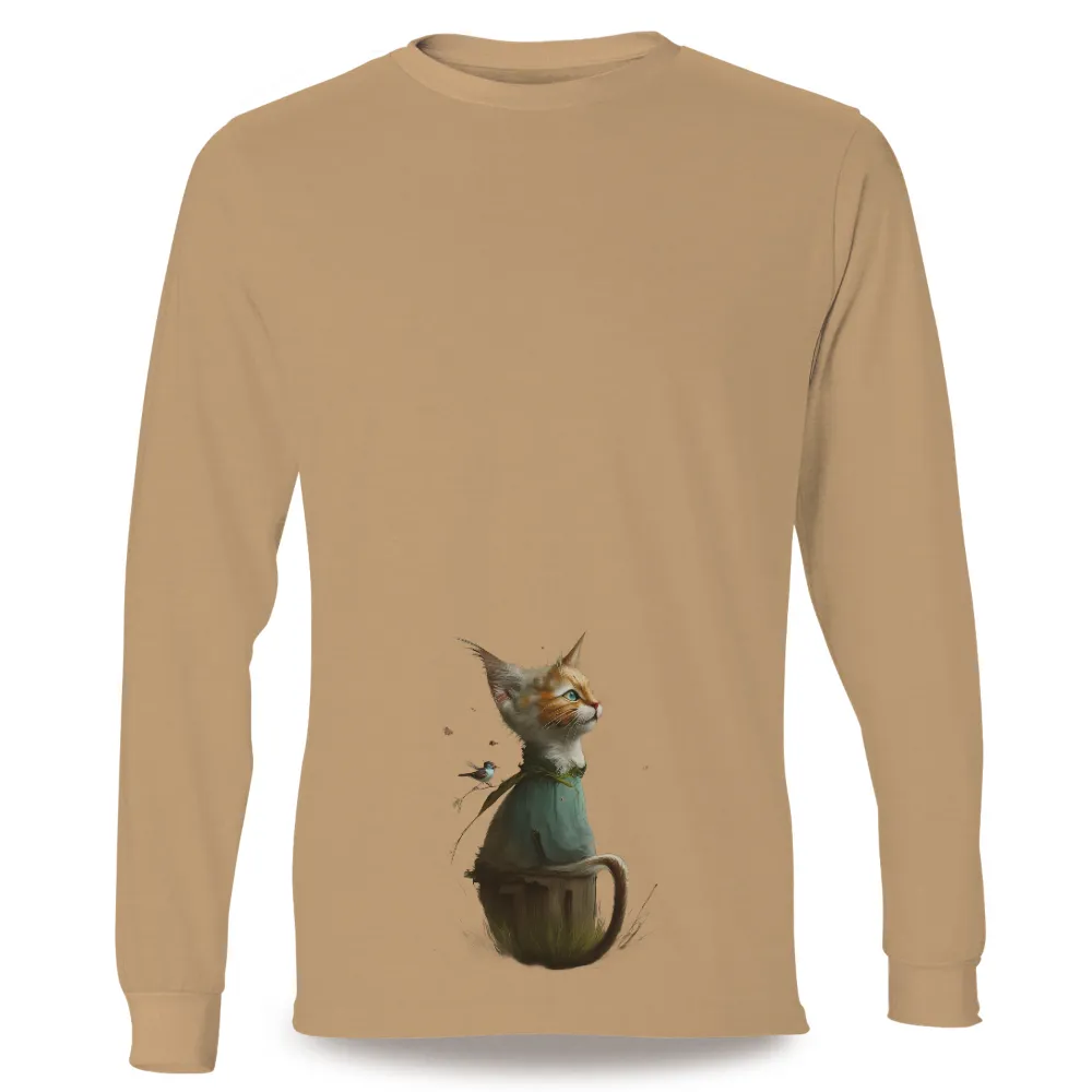 T-Shirts Design: Whiskers and the Scarecrow - Artistic Exploration|bird on the money t shirt