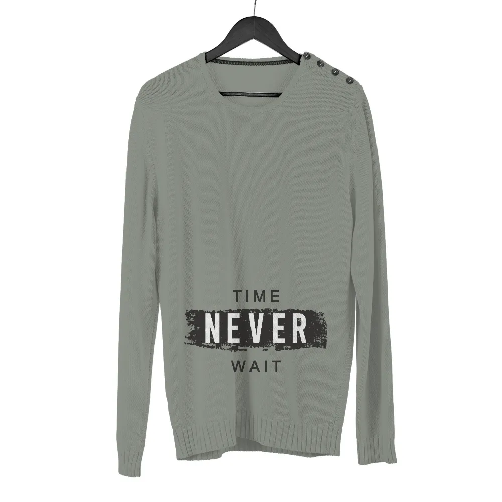 T-Shirts Pattern: Time Never Wait - Seize Every Moment|t shirt time red deer