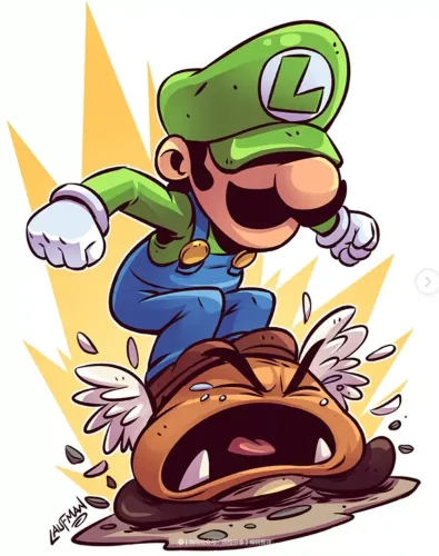 T-Shirts Custom: Luigi's Leap - Funny Gaming Pop Culture