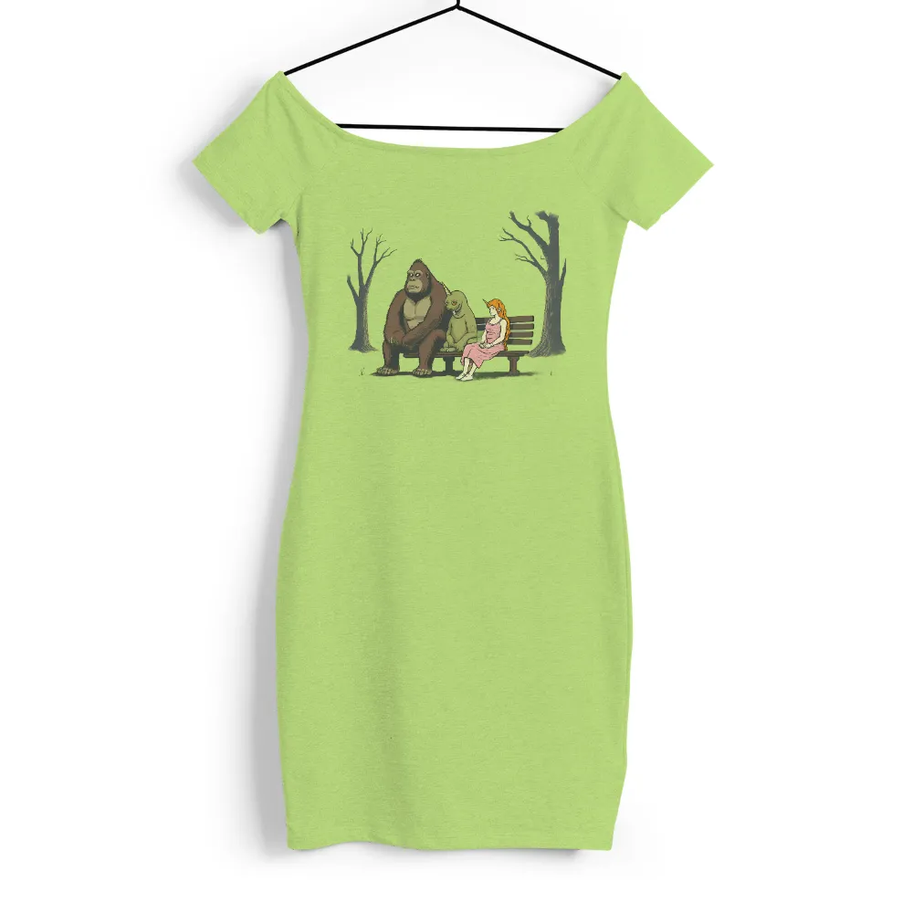 T-Shirts Pattern: Unlikely Companions in the Forest| Pink dress