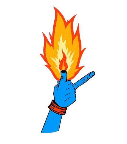 Custom Tee Shirts: Blue Hand Fire - A Symbol of Defiance and Hope