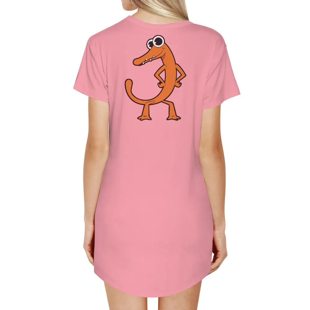 T-Shirts Design: Playful Orange Creature - Whimsical and Humorous|roblox t shirt muscle free