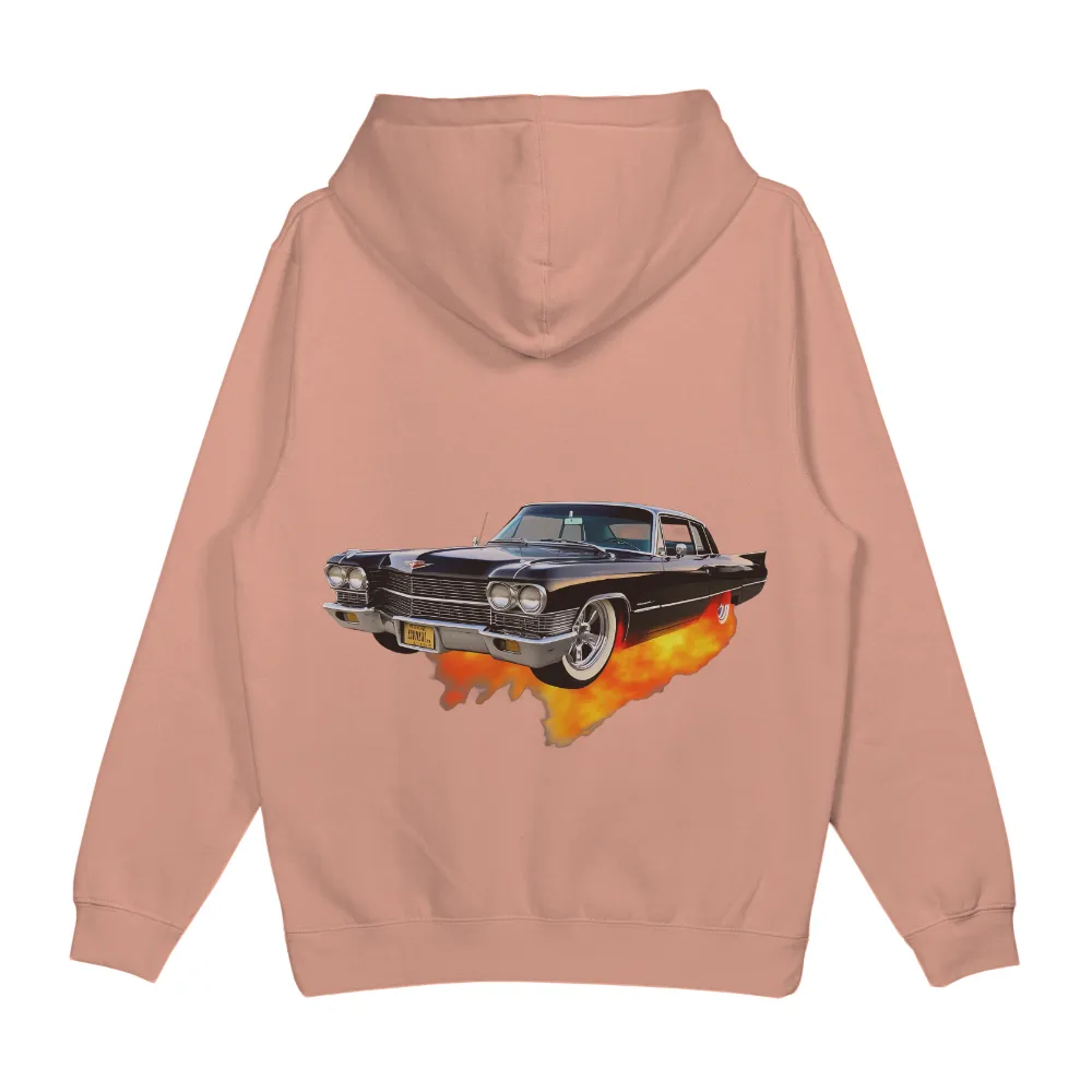 Graphic Tees: Classic Cadillac with Flames - Vintage & Retro Design|Classic Cadillac