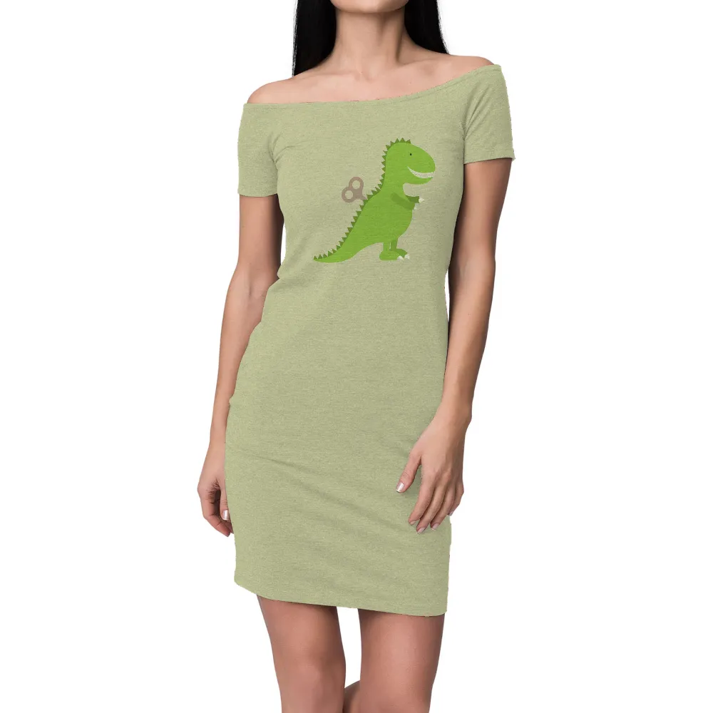 Shirts Graphic Tees: Wind-Up Dinosaur Toy - Whimsical Fun|dinosaur bunny shirt