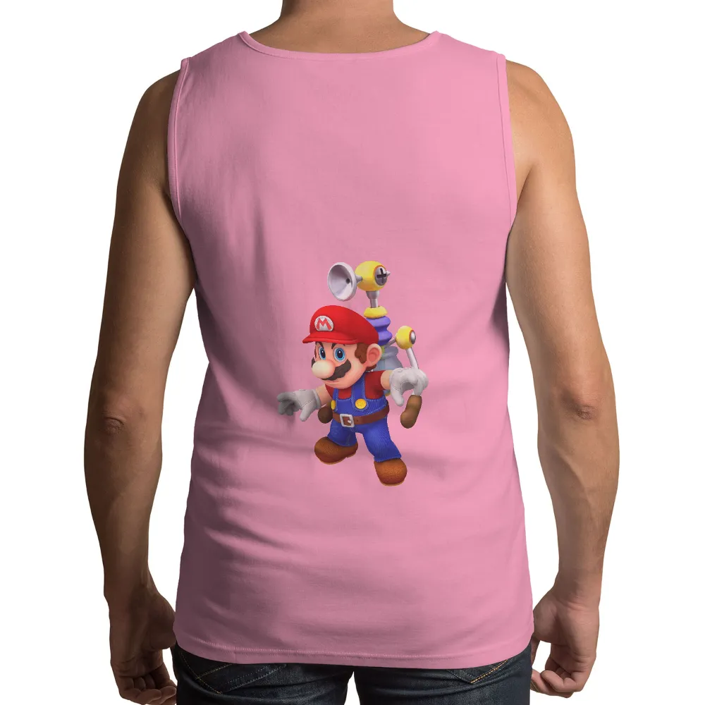 T-Shirts Design: Iconic Gaming Character with Vacuum Cleaner|cartoon character long sleeve shirts