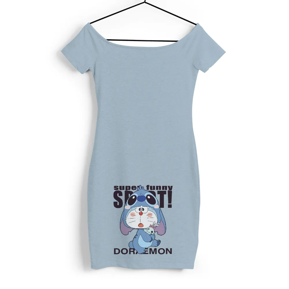 Custom T-Shirt Printing: Super Funny Doraemon in Stitch Costume|anime sweatpants amazon