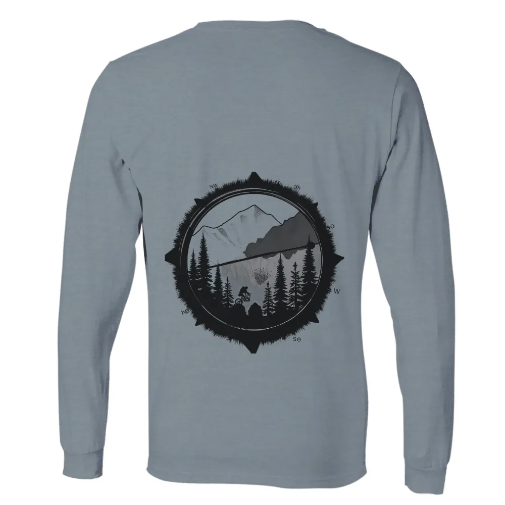 Graphic Tees: Mountain Biking Adventure | Explore Nature's Beauty|Silhouette of a mountain biker