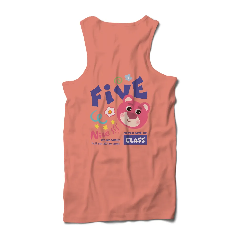 T-Shirts Custom: Pink Bear - Never Give Up, Always Be Nice|fourth of july shirts family