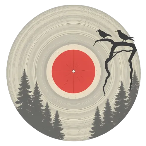 T-Shirts Custom: Vintage Vinyl Record with Nature | Forest, Birds, Music