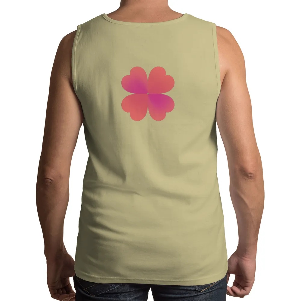 Customized Tee Shirts: Pink Clover Hearts - Minimalist Artistic Design|skeleton skateboarding shirt pink