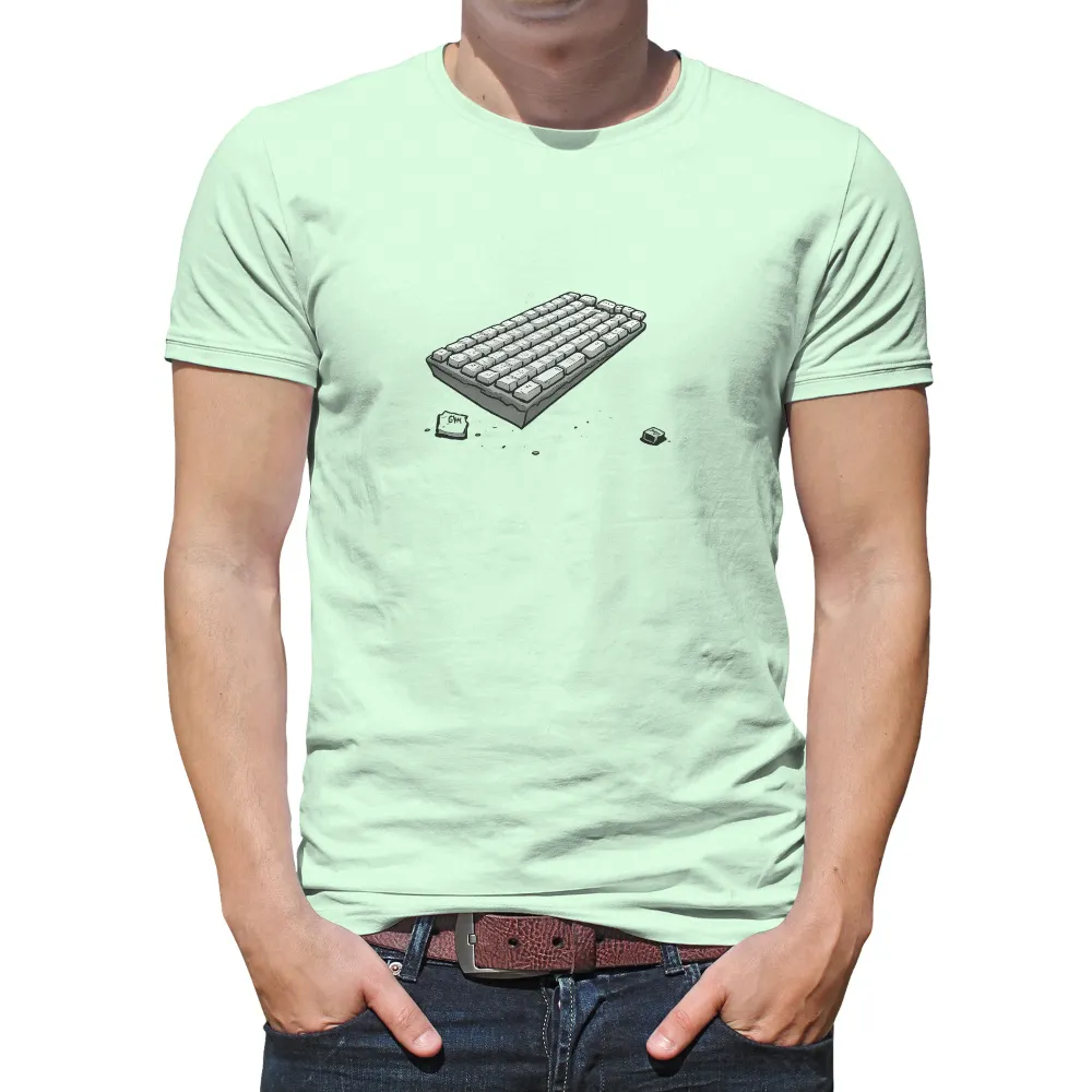 T-Shirt Printing: Minimalist Keyboard Design Captures Digital Harmony|minimalist christmas shirt