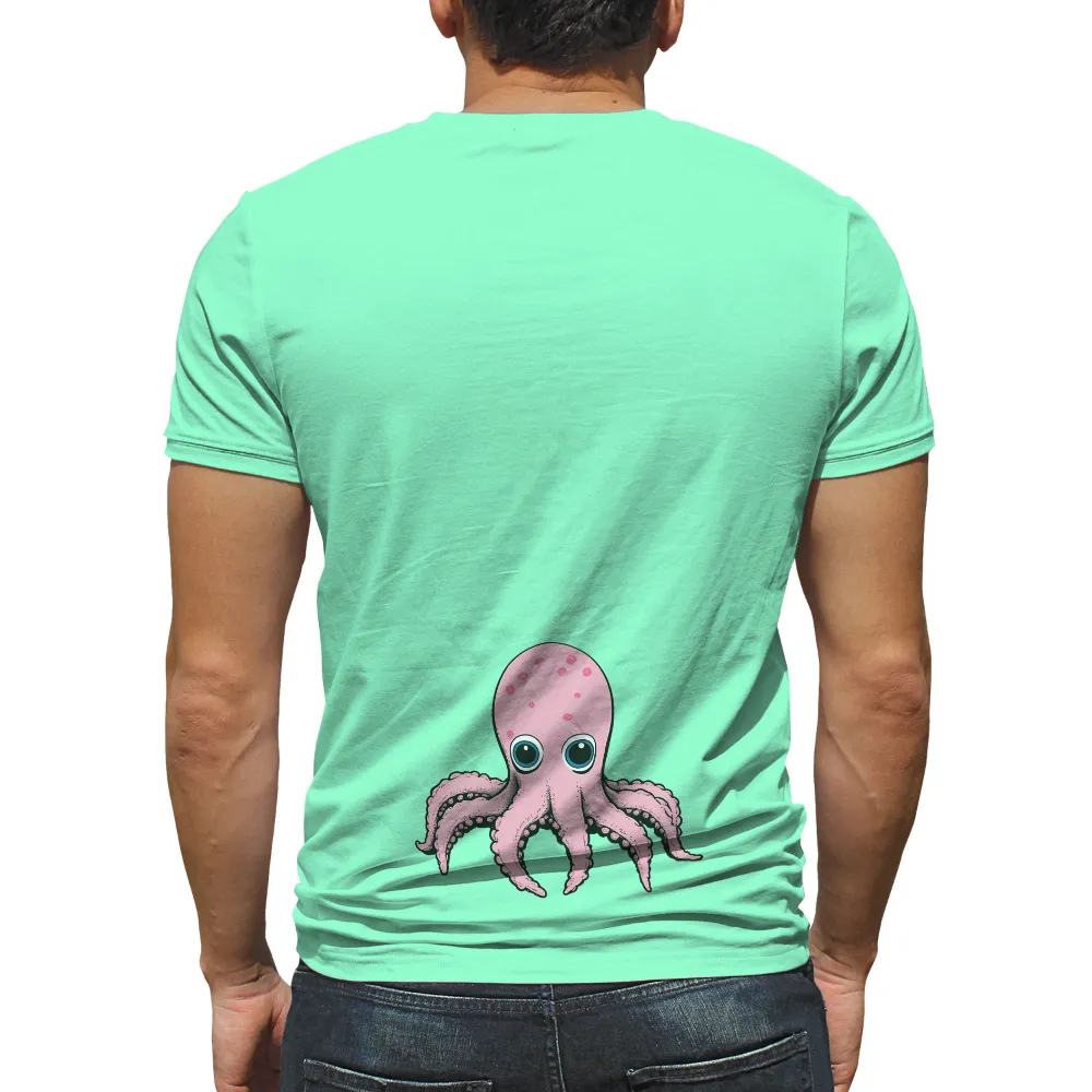 Charming Pink Octopus Graphic - Whimsical Retro Design|old milwaukee t shirt vintage