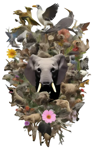 Tee Shirt Printing: Nature's Harmony - Elephant and Wildlife Design