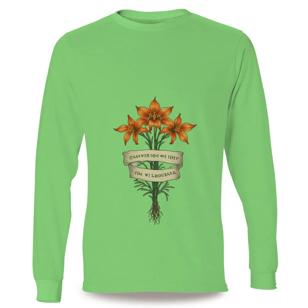 T-Shirts Custom: Vibrant Orange Lilies - Resilience and Growth|the roots picnic vlone