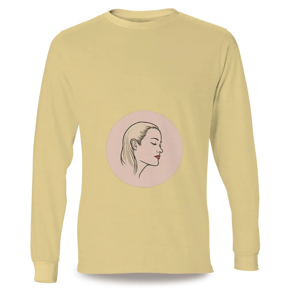 Tee Shirt Printing: Vintage Elegance - Serene Profile in Soft Pink|vintage originals various artists t shirts