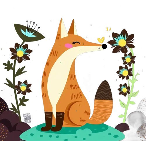 Whimsical Fox T-Shirt Design: Nature's Harmony