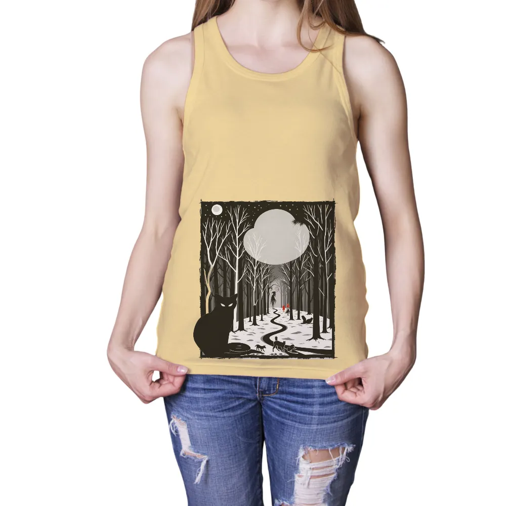 Shirts Graphic Tees: Mystical Night in the Enchanted Forest| winding path under the moon