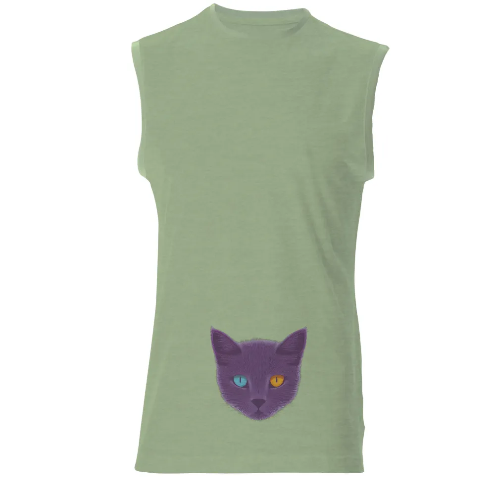 T-Shirt Printing: Luna the Enchanting Cat with Blue and Orange Eyes|purple and gold bregman astros jersey