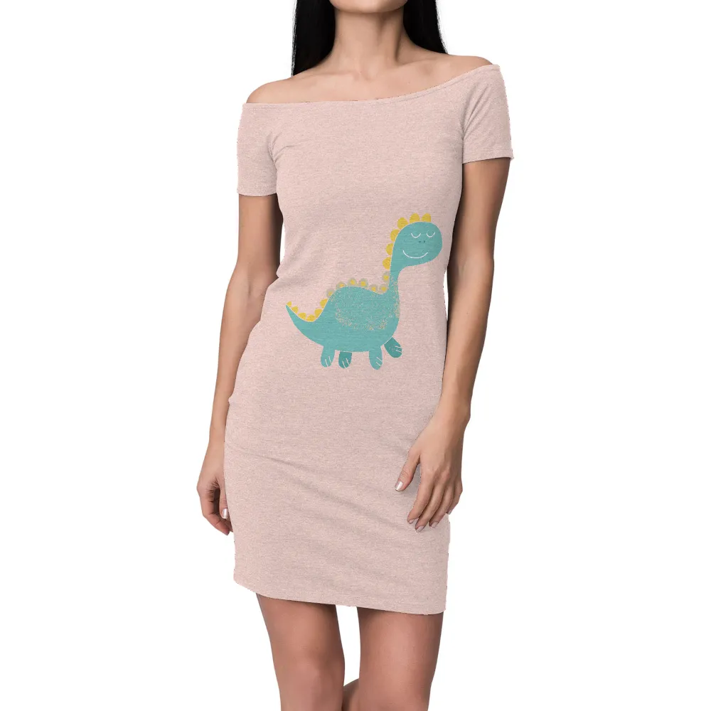 T-Shirt Printing: Whimsical Dino - Joyful Childhood Wonder|dinosaur bunny shirt