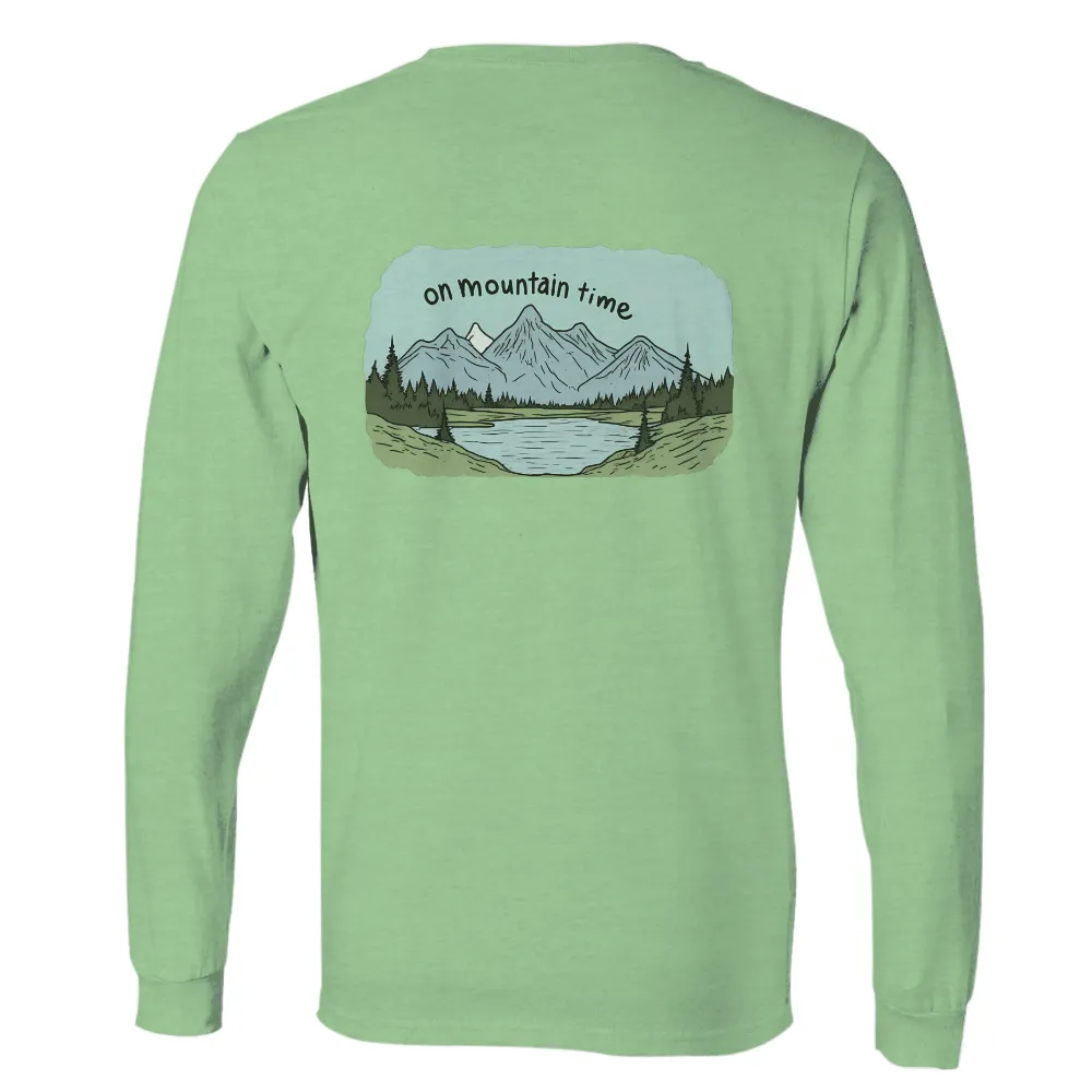 Tee Shirts Printed: On Mountain Time - Embrace Nature's Pace|pokemon forest shirt