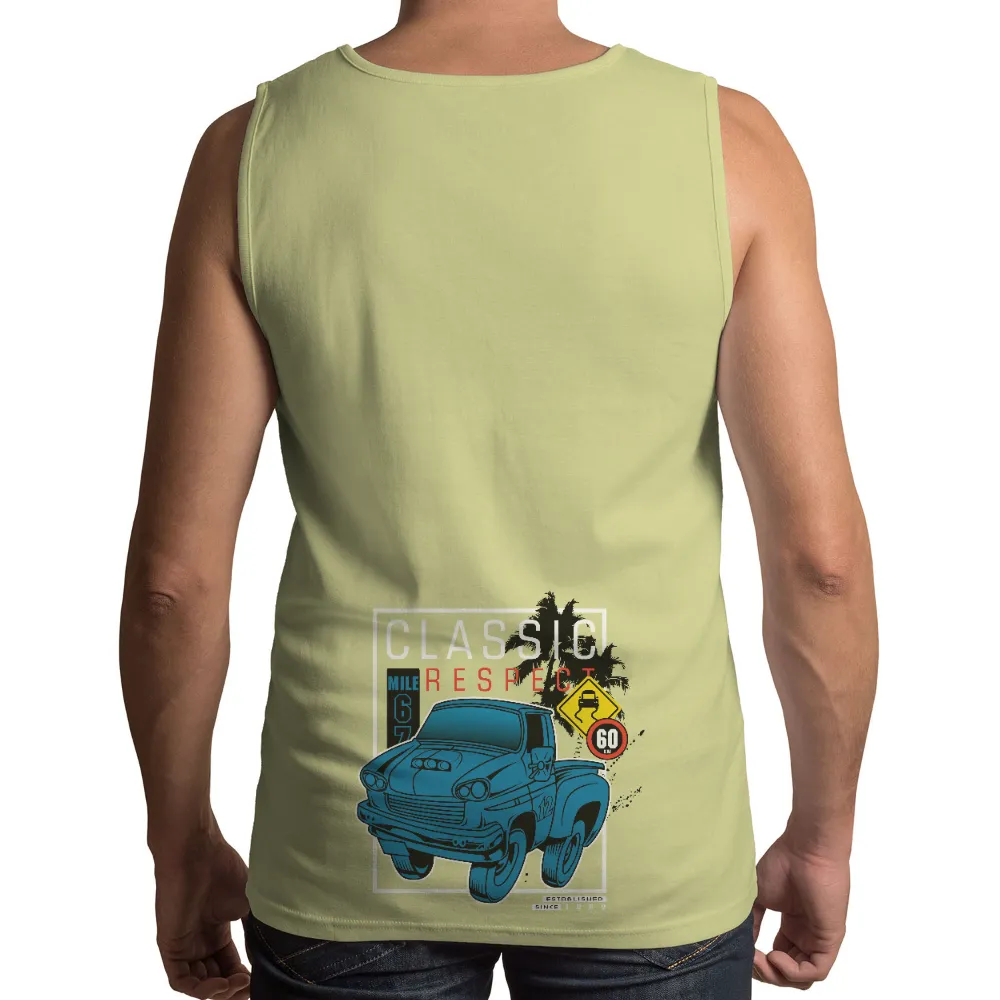 Graphic Tees: Classic Respect - Vintage Blue Pickup Truck|t shirt roblox vintage