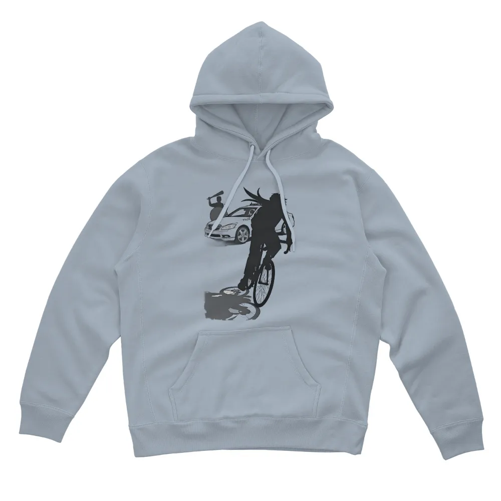 T-Shirt Printing: Urban Escape - Cyclist Chased by Police|death note ryuk silhouette