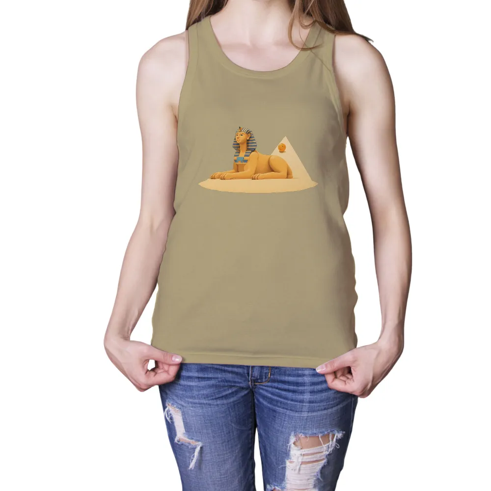 Custom Tee Shirts: Sphinx and Pyramid - Ancient Egyptian Mysticism|town shirt sun shirt